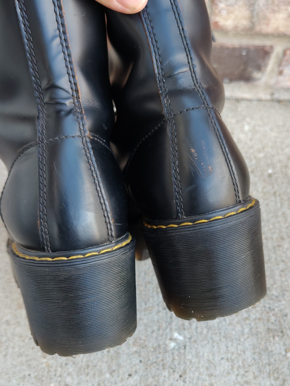 Dr Martens Leona Vintage Smooth Leather Heeled Platform Boots Size 7 Grunge - Picture 10 of 17